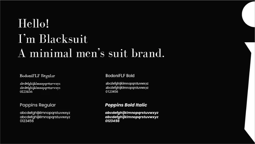 Blacksuit, Tipografia corporativa